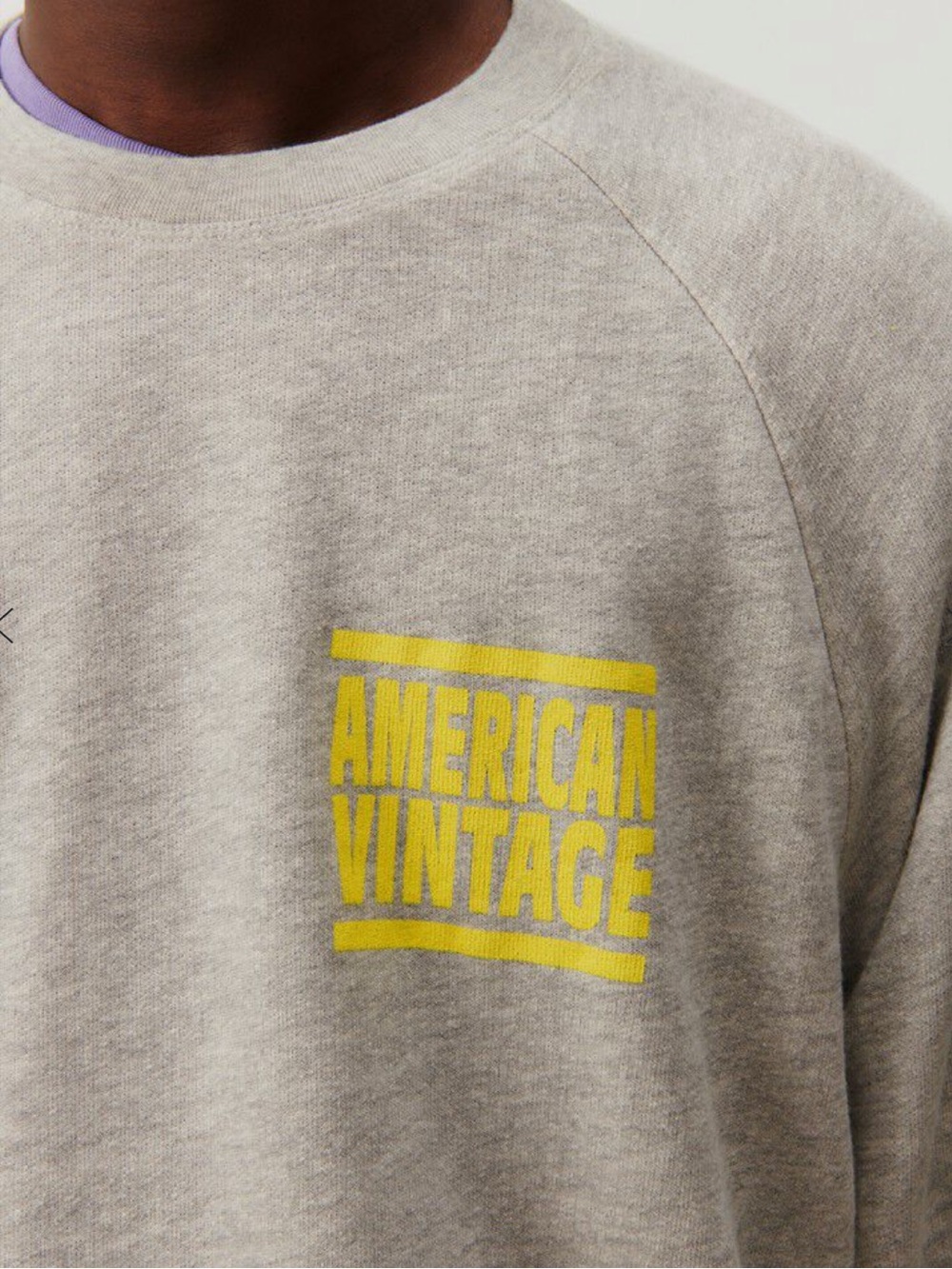 American Vintage brand men’s sweatshirt Zofbay heather grey